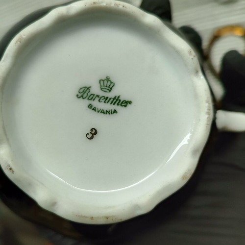 Bareuther Bavaria coffee set used, Bavarian porcelain with gold details