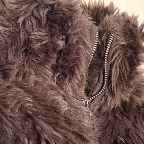 Fur jacket medium warm like new brown No.Small