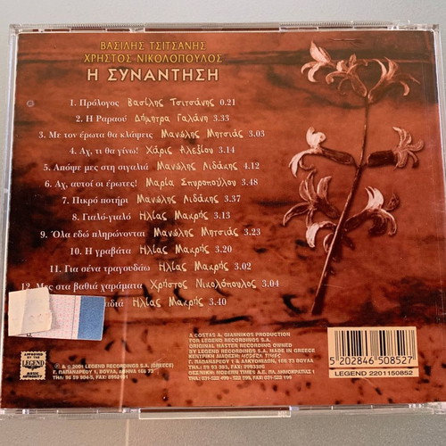 Vasilis Tsitsanis/Christos Nikolopoulos I Synantisi CD used, laiko
