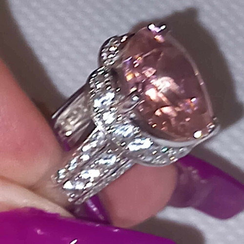 Silver 925 ring with zircon new, very large and heavy