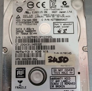 HGST HTS545050A7E380 500GB 8MB Cache 5400rpm SATA 3.0GB/s 2.5" HDD HARD DISC LAPTOP ΣΚΛΗΡΟΣ ΔΙΣΚΟΣ