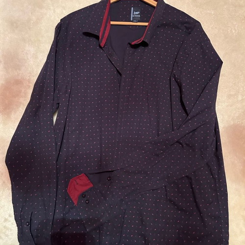 Men's shirt new 5 XL blue-purple with pink details