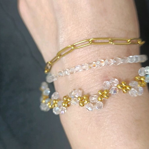 Bracelets set of 3 like new, handmade and gold-colored steel
