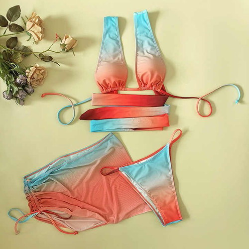 Bikini swimsuit new, colorful set of 3 pieces