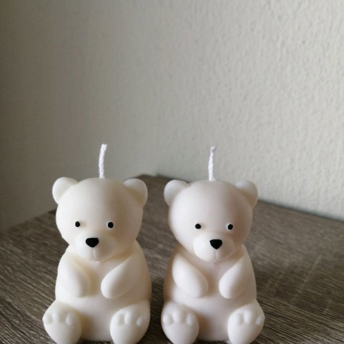 Mini Teddy Bear candle handmade with plant wax and fragrance