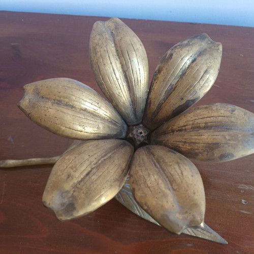 Bronze lotus flower sculpture used, 23 cm length