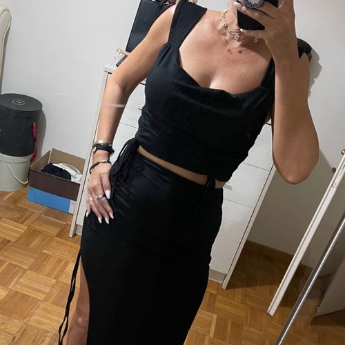 Elastic skirt and top set new, one size