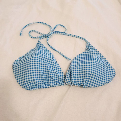 Shein bikini high-waisted checked white blue like new