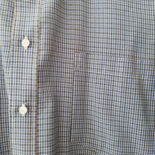 Secolo men's shirt used, long sleeve, size 41, blue-white-black check