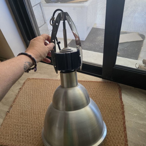 Metal ceiling light used, industrial design, 26cm diameter