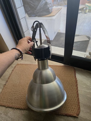 Metal ceiling light used, industrial design, 26cm diameter