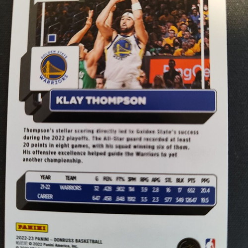 Panini Donruss Klay Thompson Green Card No 117 like new