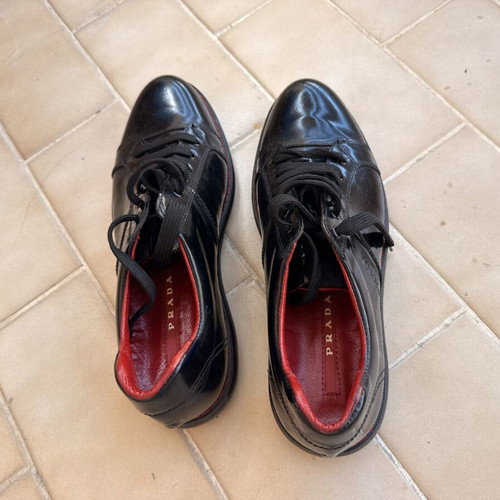 Prada men's shoes like new, black, size 44.5, moccasins