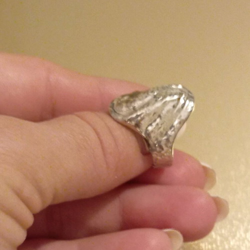 Silver hammered ring 925 new, size 58