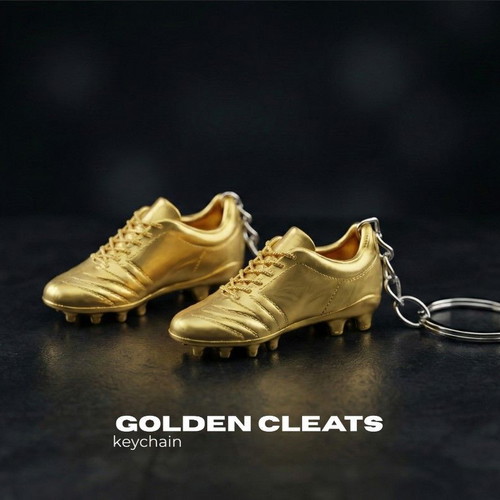 Golden Cleats Keychain new, football shoe design