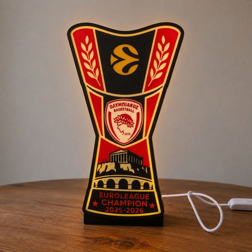 3D Light Box Olympiacos Euroleague Champion 2025-2026 like new