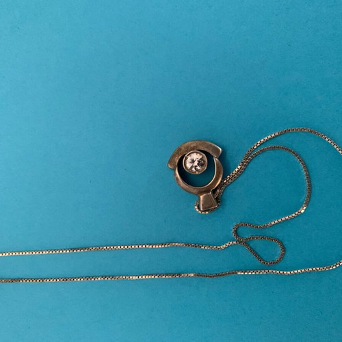 Silver pendant 925 with zircon like new