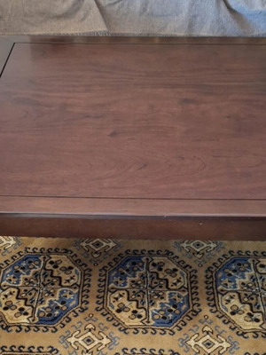Square wooden coffee table with protective glass like new