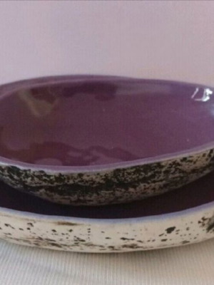 Sifnos Stonewear Pebble Bowl Set used, oven safe, 29x14 cm and 22x19 cm