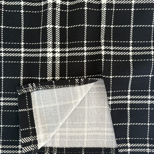 Shein black and white plaid skirt with slit