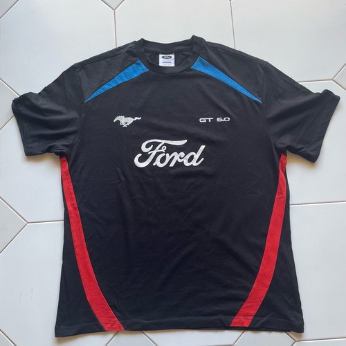 Bershka men's black t-shirt with Ford logo, lightly used