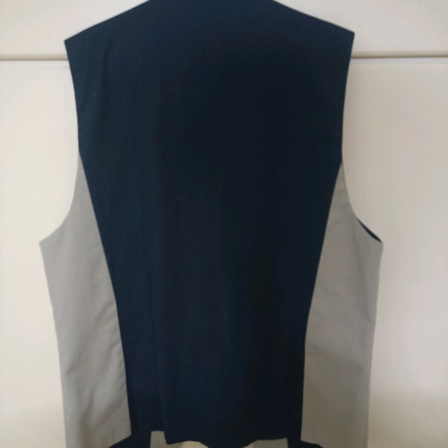 Men's vest used, special design, beige and navy blue size L