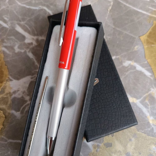 Folding pen new in red and silver color