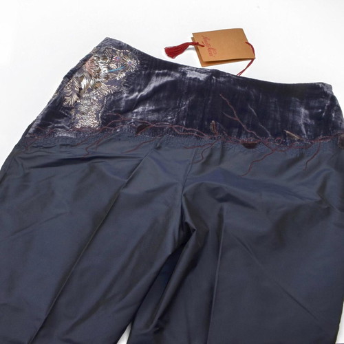 Y2K silk trousers Renato Nucci new with embroidery