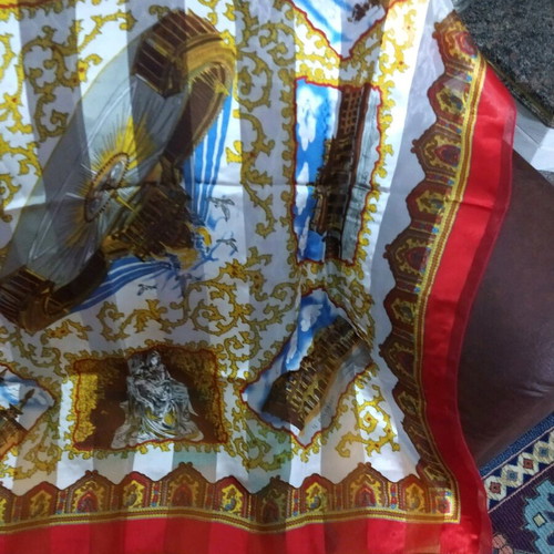 Viscose scarf new from Rome, red 94x94 cm