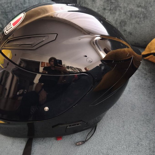 AGV helmet with intercom and clear visor