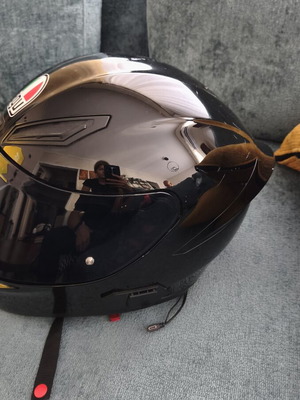 AGV helmet with intercom and clear visor
