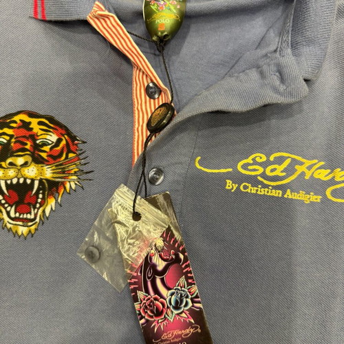 Ed Hardy Polo shirt new with tag, blue, size S