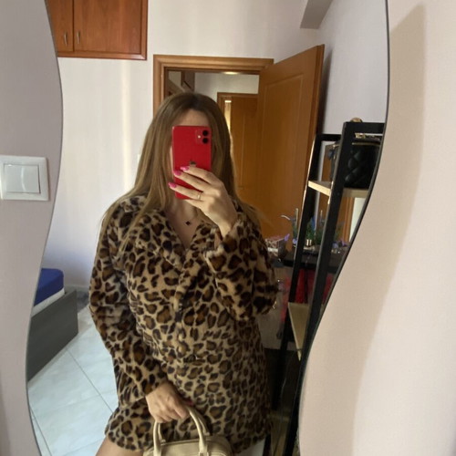 Leopard fur coat Shein extra small, like new, soft texture