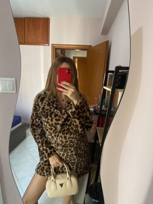 Leopard fur coat Shein extra small, like new, soft texture