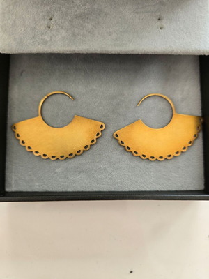 Gold-colored earrings like new, handmade from Crete