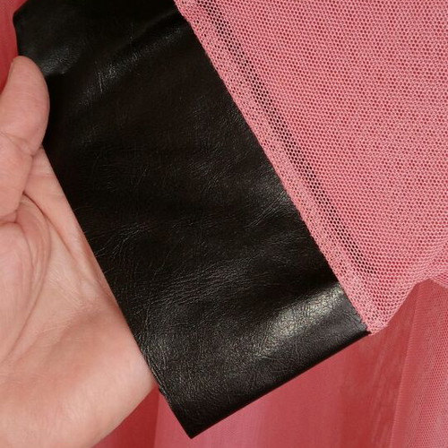 Tulle Sheer Blouse Dress like new, xxl-xxxl, pink with leather trims