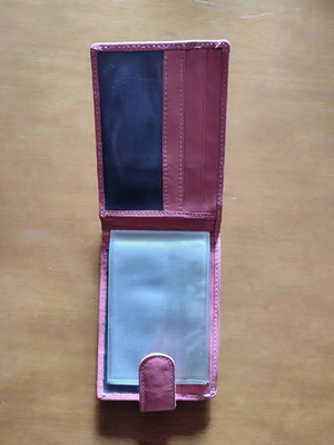 Pink leather small wallet new