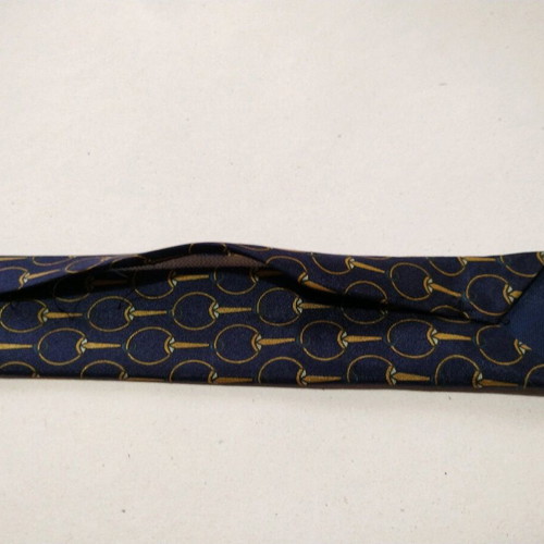 Fabergé silk tie 100% blue like new with gold pattern