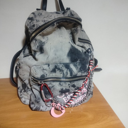 Guess Denim Backpack tie-dye acid wash like new, gray