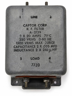 Captor Corp A-2129 EMI/RFI Power Line Filter used