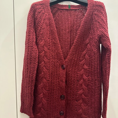 Benetton cardigan burgundy like new, size XS