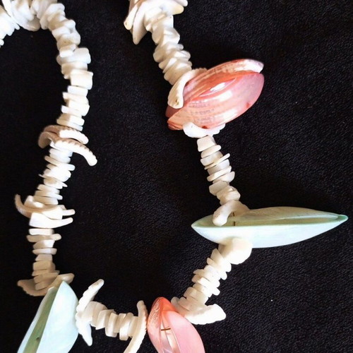 Boho summer necklace made of natural shells 45cm + 5cm extension