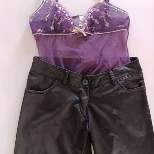 Y2K Black Satin-Finish Capri Pants cotton stretch size S like new