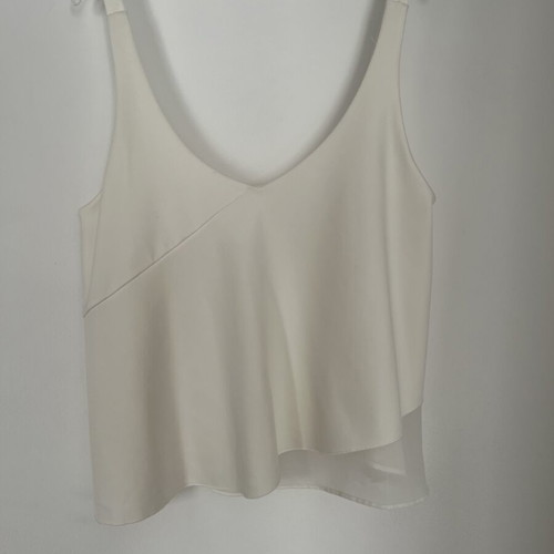 White Zara top medium, like new, thick strap, asymmetrical