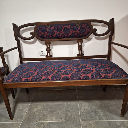 Furniture set from 1930 like new, sofa, two armchairs, two chairs, and table