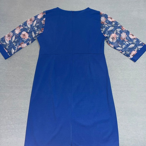 Blue dress with floral sleeves like new