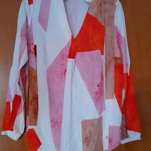 Key Largo long-sleeve blouse with Mao collar and neckline new