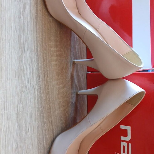 Pumps used, size 36, beige, pointed toe, medium heel