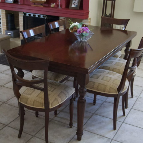 Wooden dining set with 6 chairs