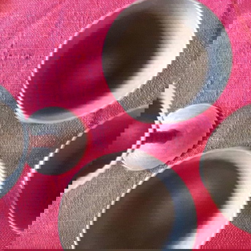 Μεταλλικά ποτήρια αλπακά σκαλιστά μεταχειρισμένα, πακέτο 4, δεκαετίας '80